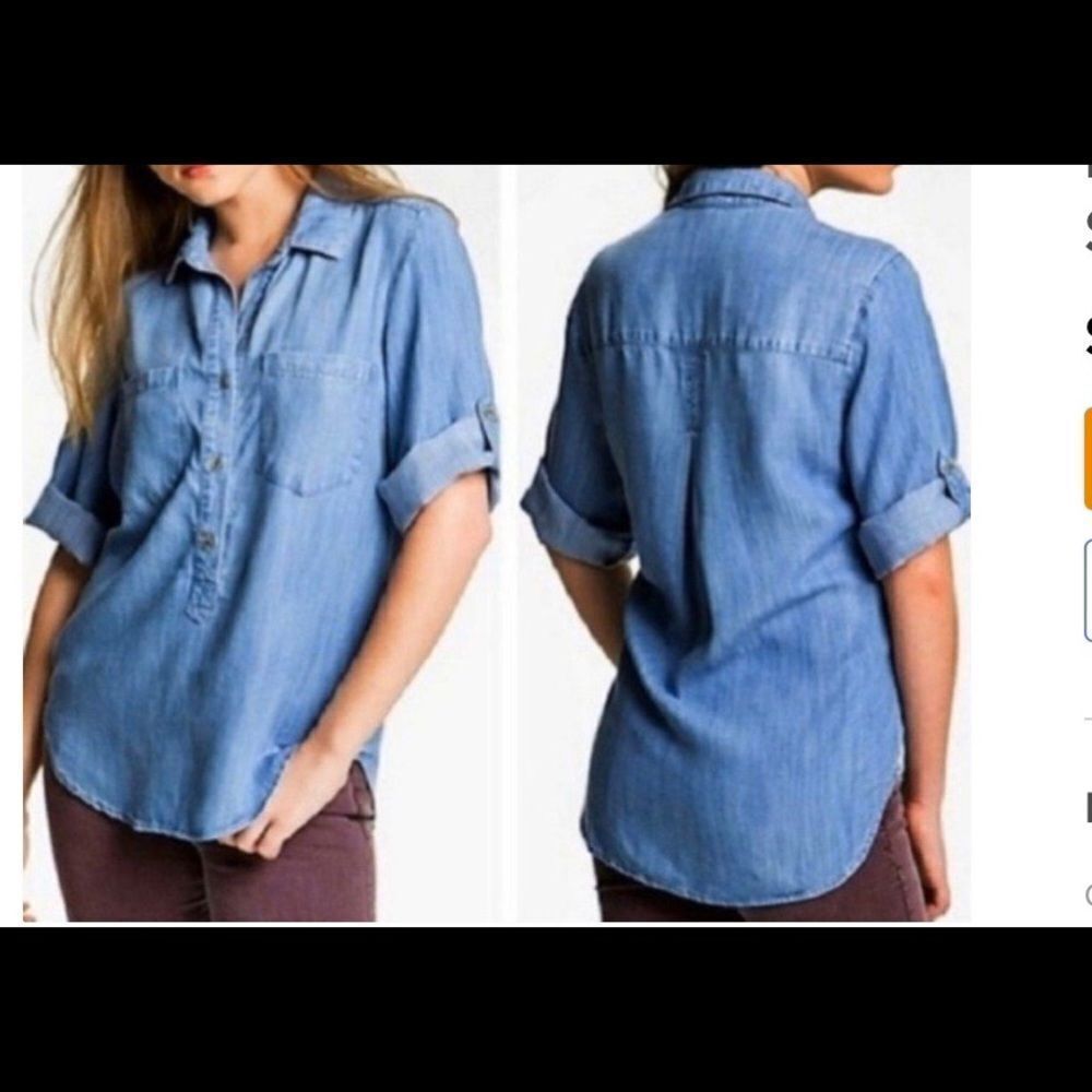 Anthropologie Bella Dahl chambray shirt S